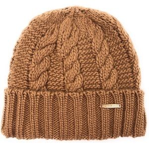 Michael Kors Women`s Cable Knit Teddy Fleece Winter Beanie Hat